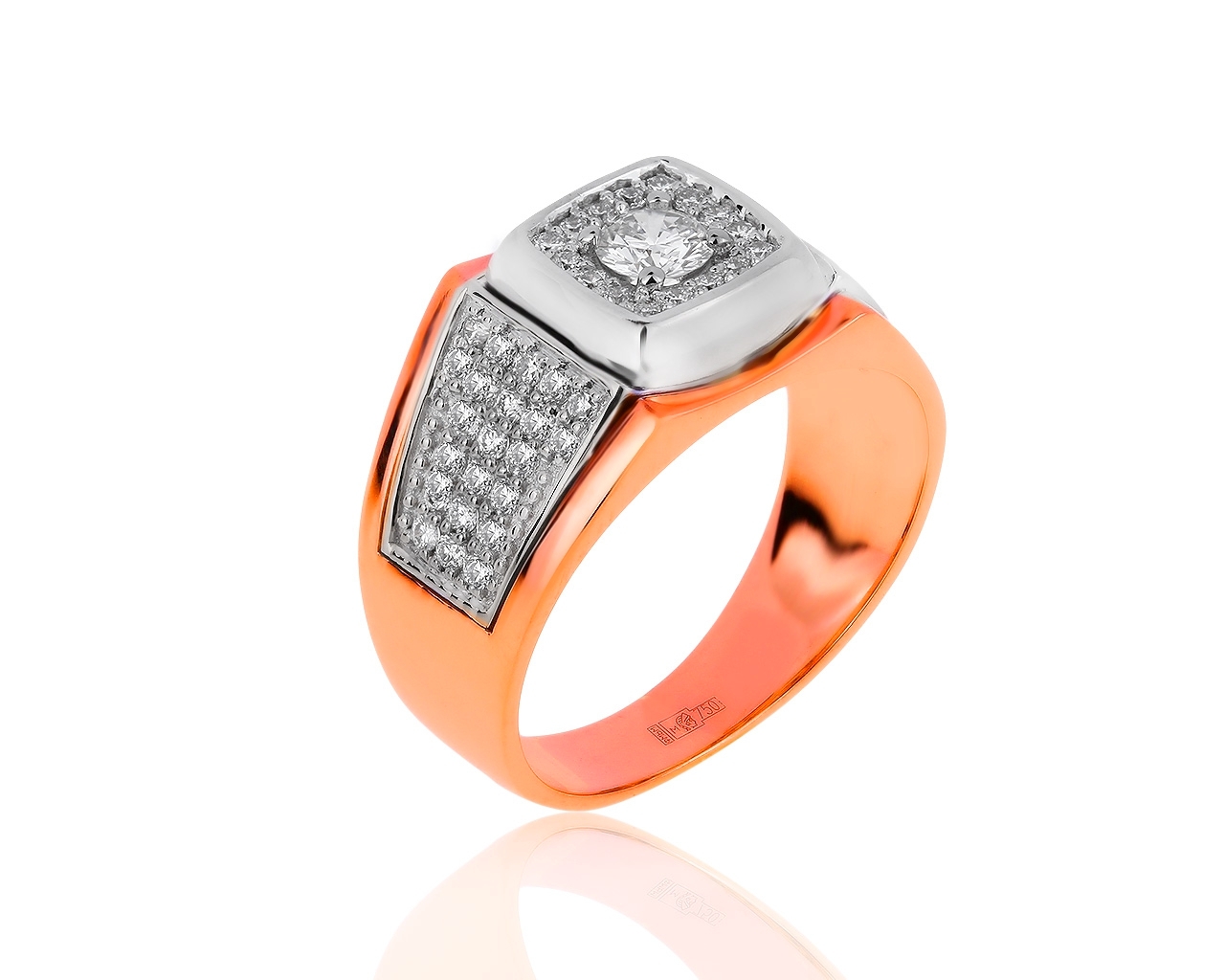 Нарядное золотое кольцо с бриллиантами 0.98ct 180819/6