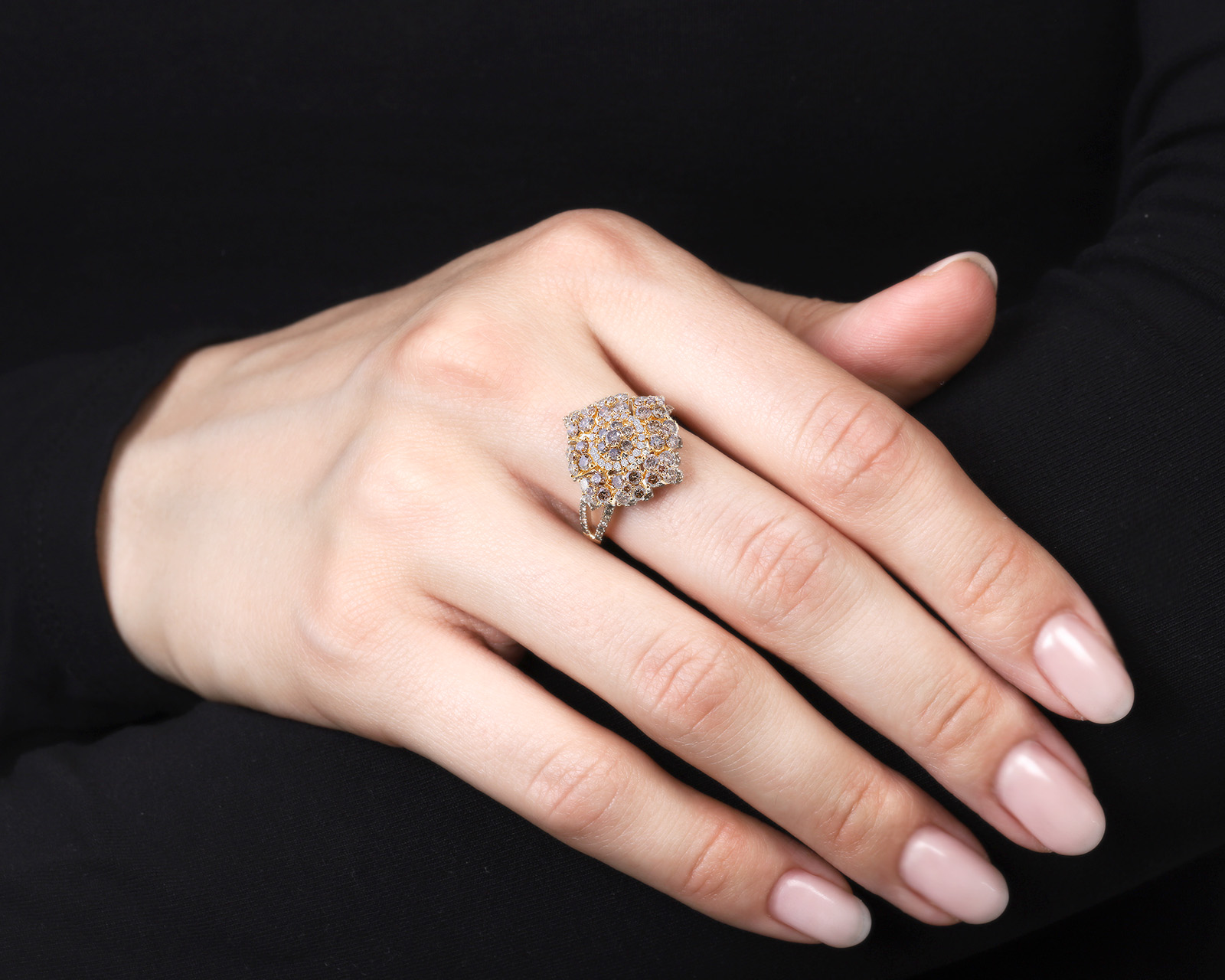 Золотое кольцо с бриллиантами 1.35ct