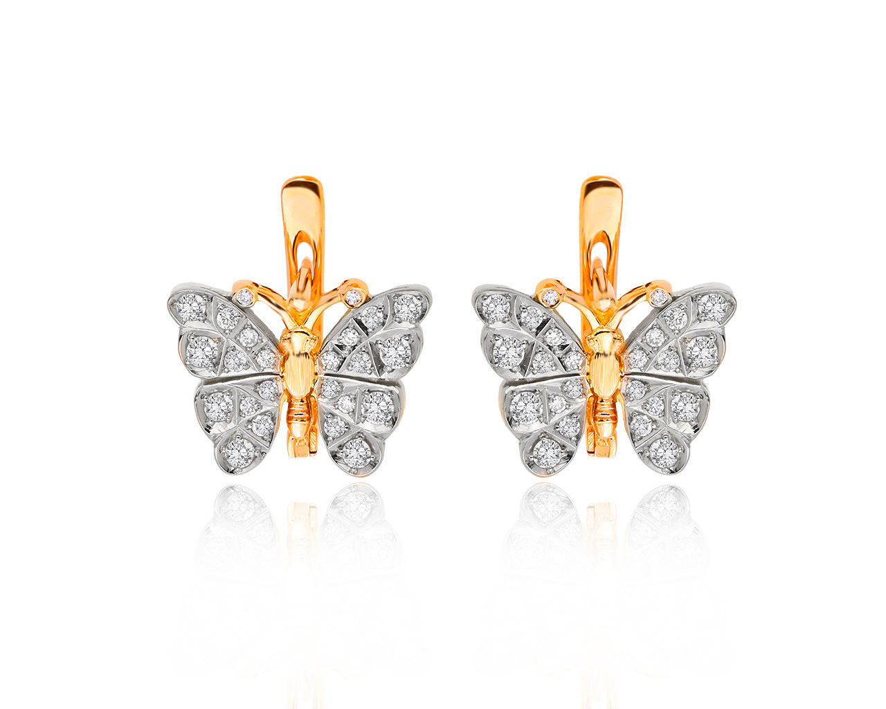 Изумительные золотые серьги с бриллиантами 0.58ct 201219/2