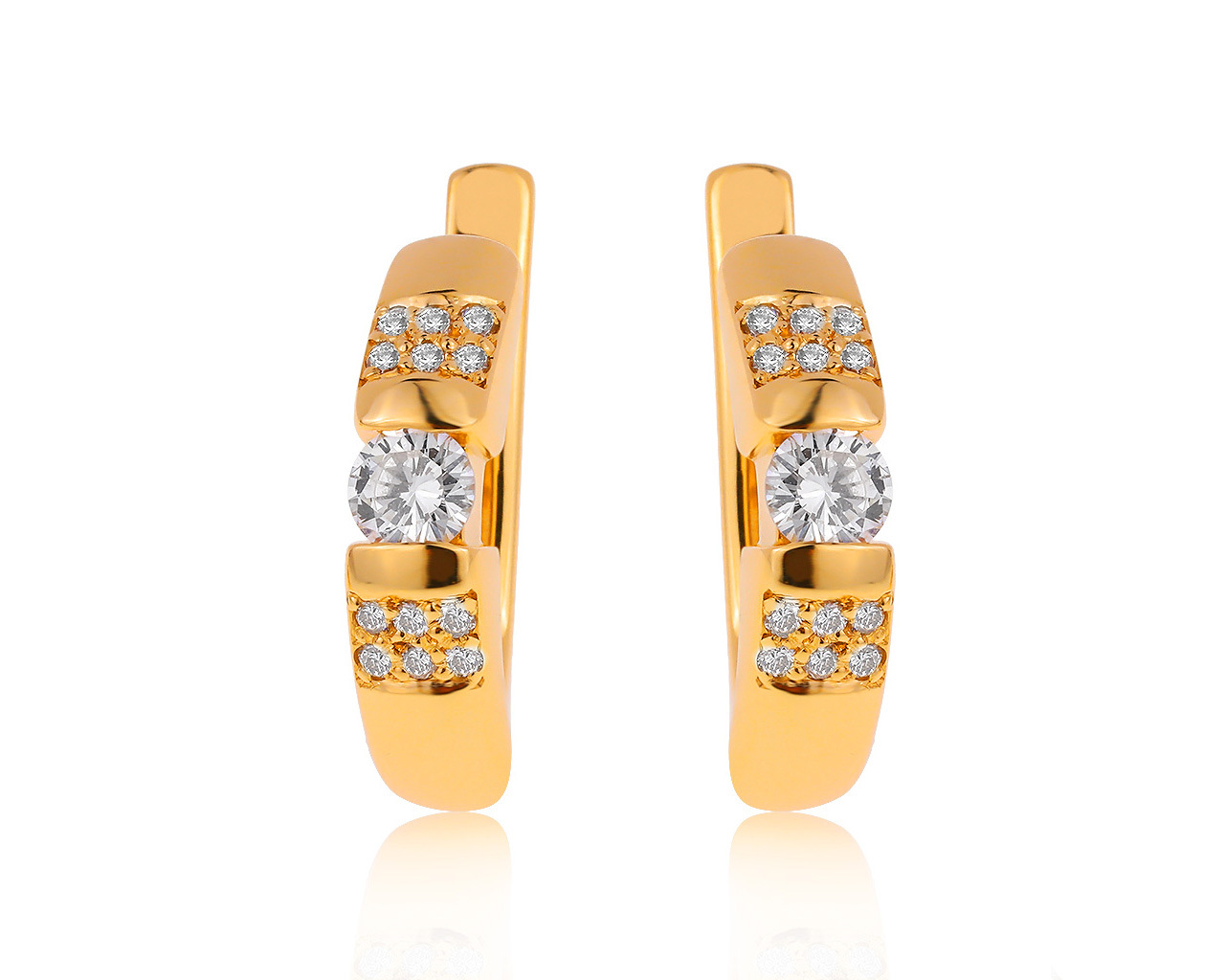 Стильные золотые серьги с бриллиантами 0.50ct 060920/4