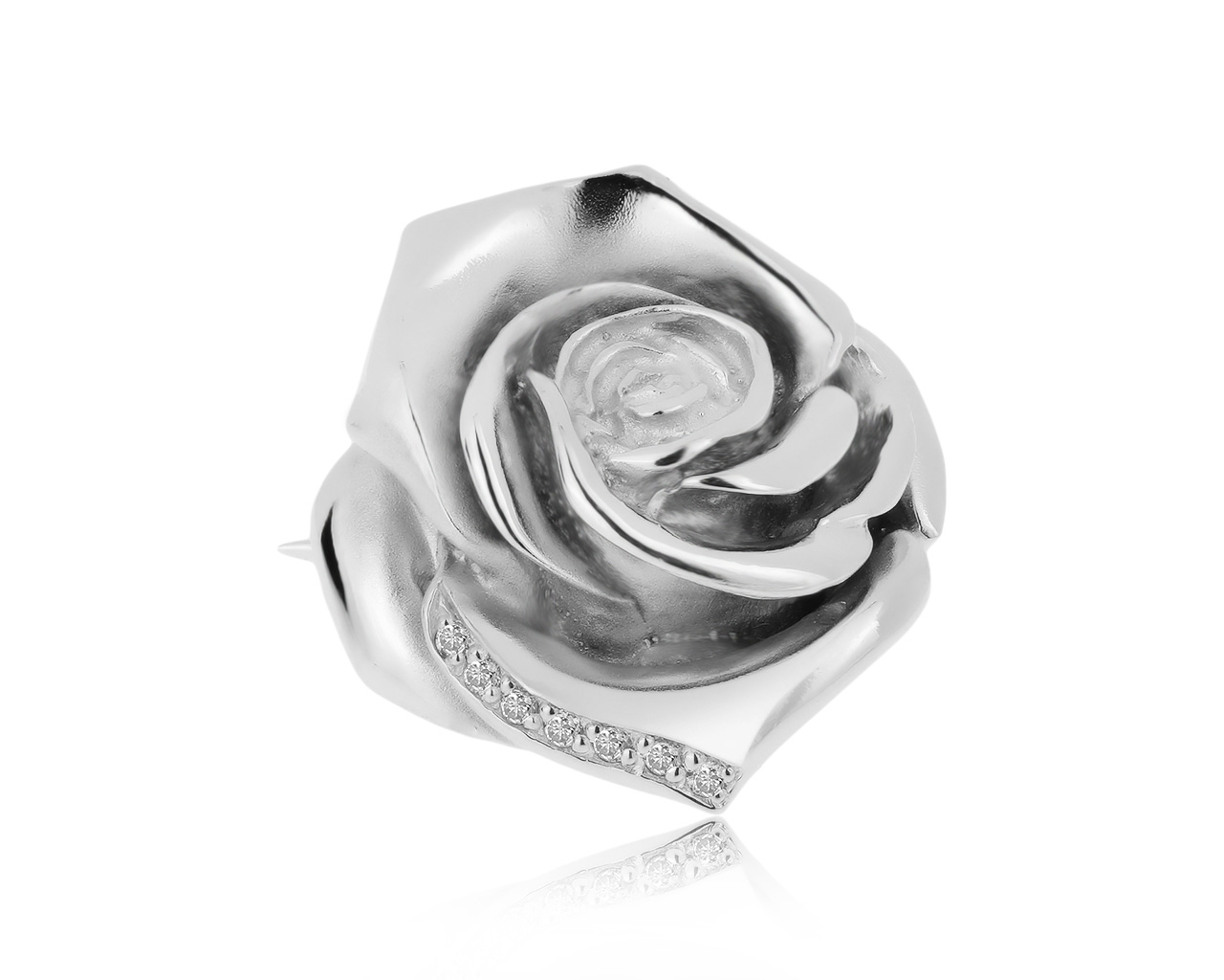 Потрясающая золотая брошь с бриллиантами 0.05ct 031020/10