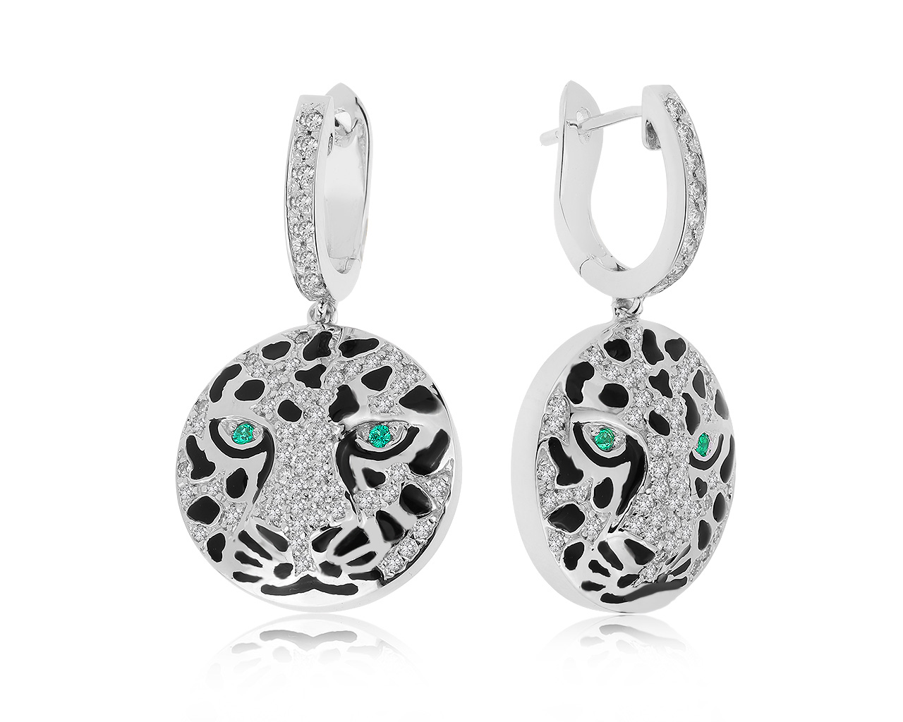 Прелестные золотые серьги с бриллиантами 1.38ct