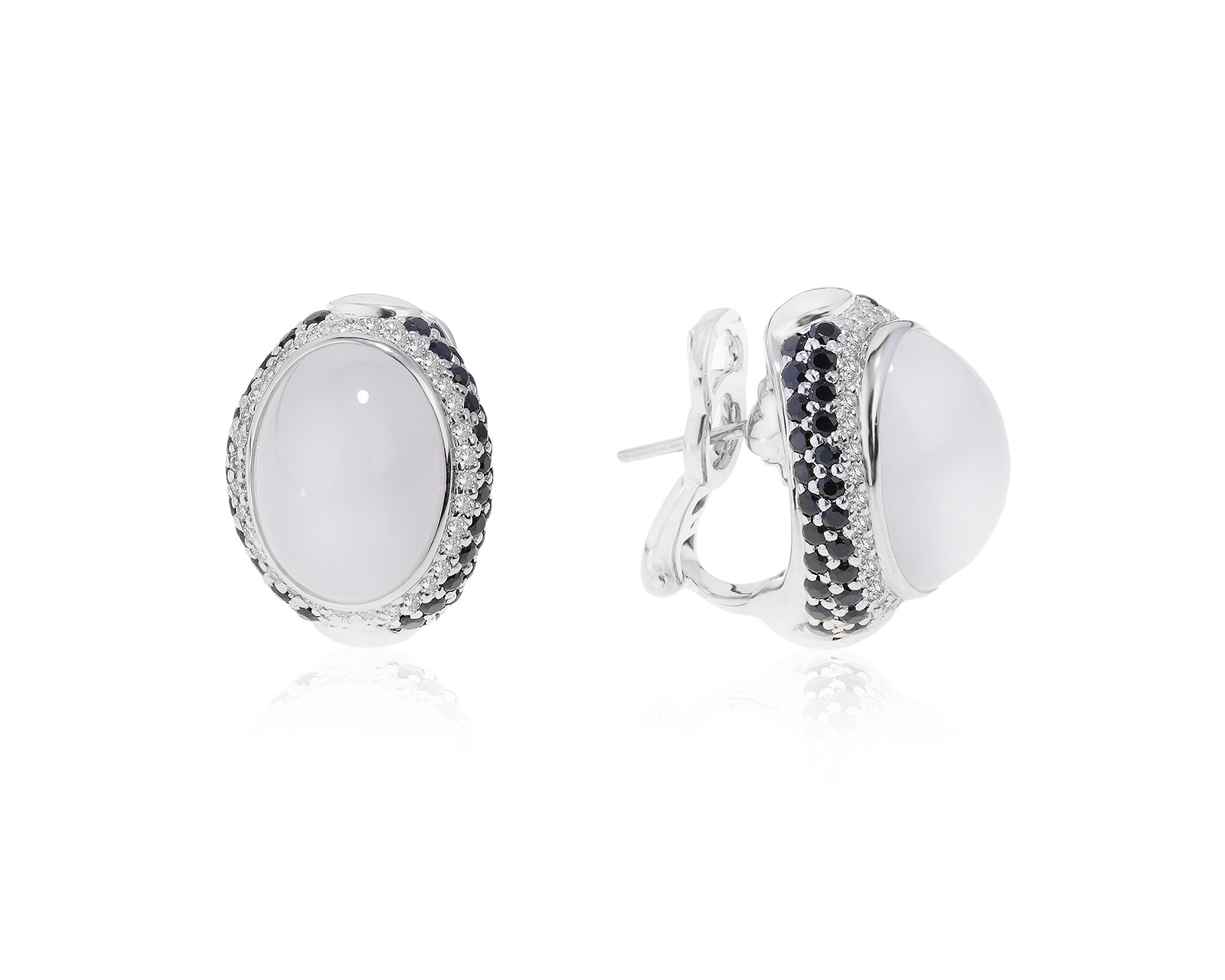 Женственные золотые серьги с халцедонами 24.20ct 141221/7 Женственные золотые серьги с халцедонами 24.20ct 141221/7