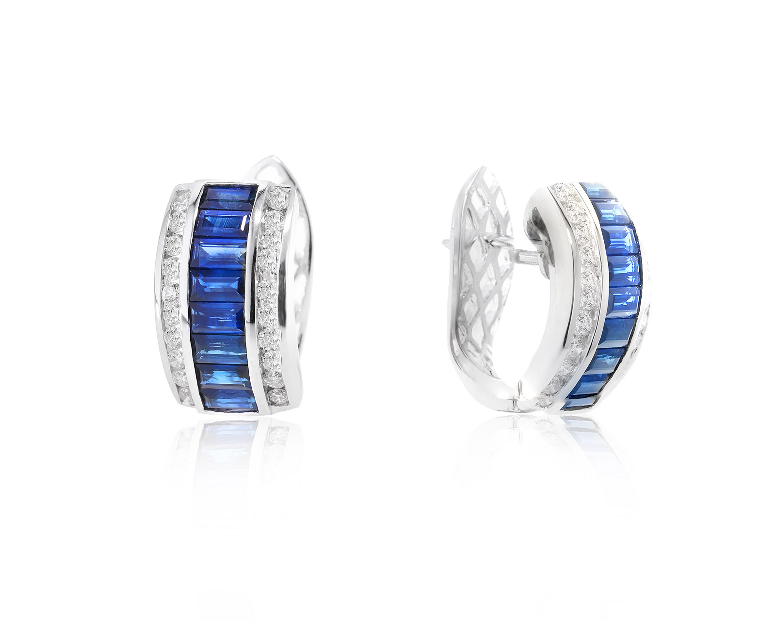 Притягательные золотые серьги с сапфирами 2.08ct 180123/15