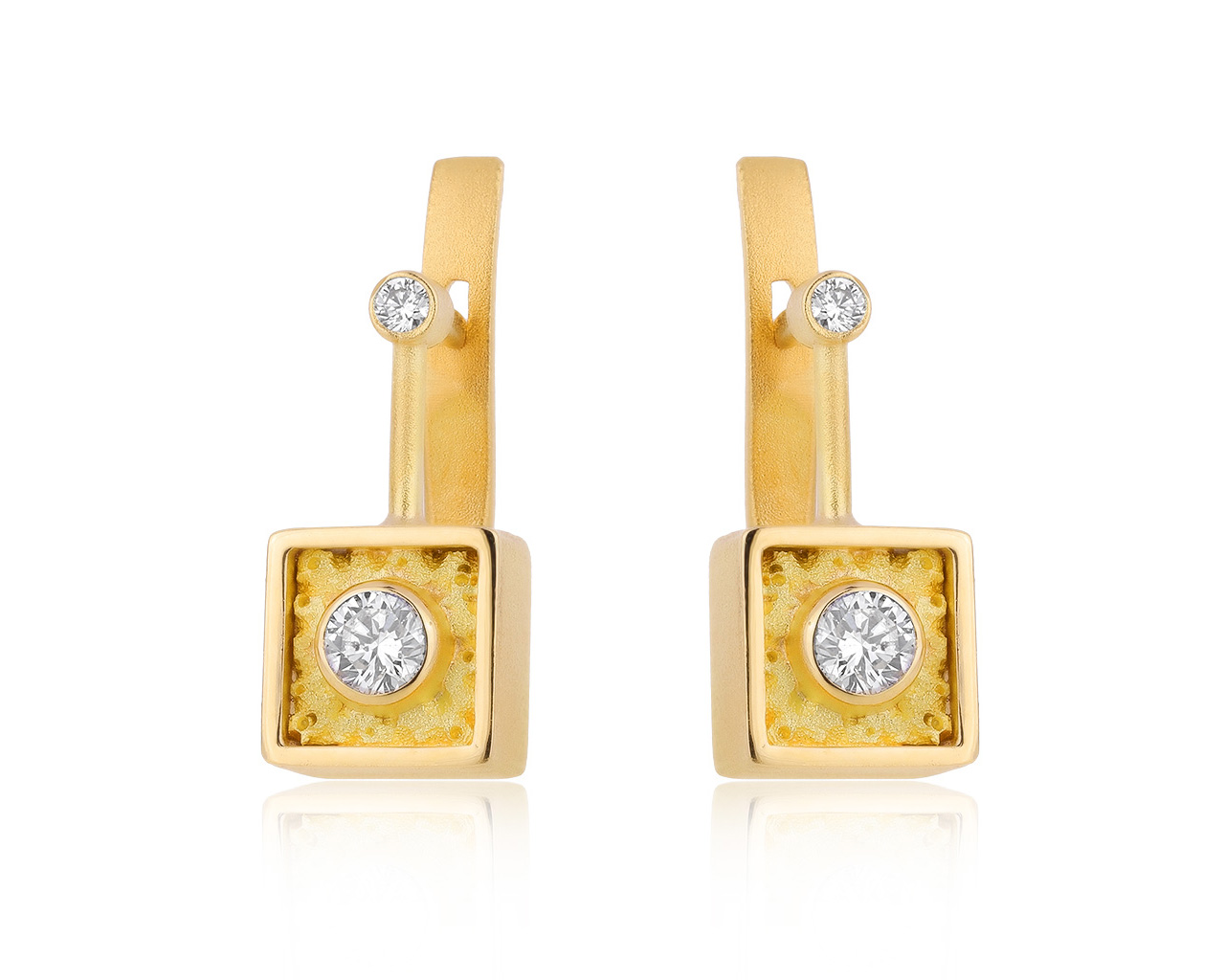 Великолепные золотые серьги с бриллиантами 0.46ct 091120/11