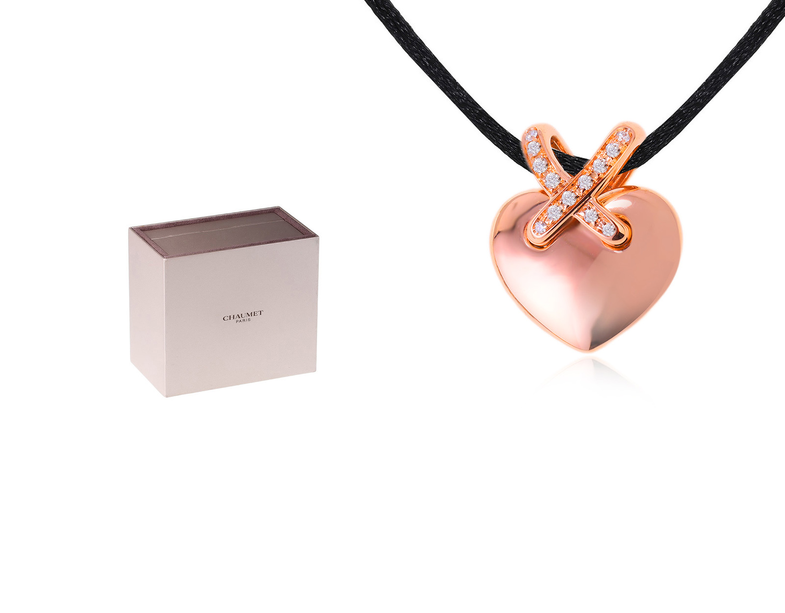 Оригинальный золотой кулон Chaumet Liens Heart