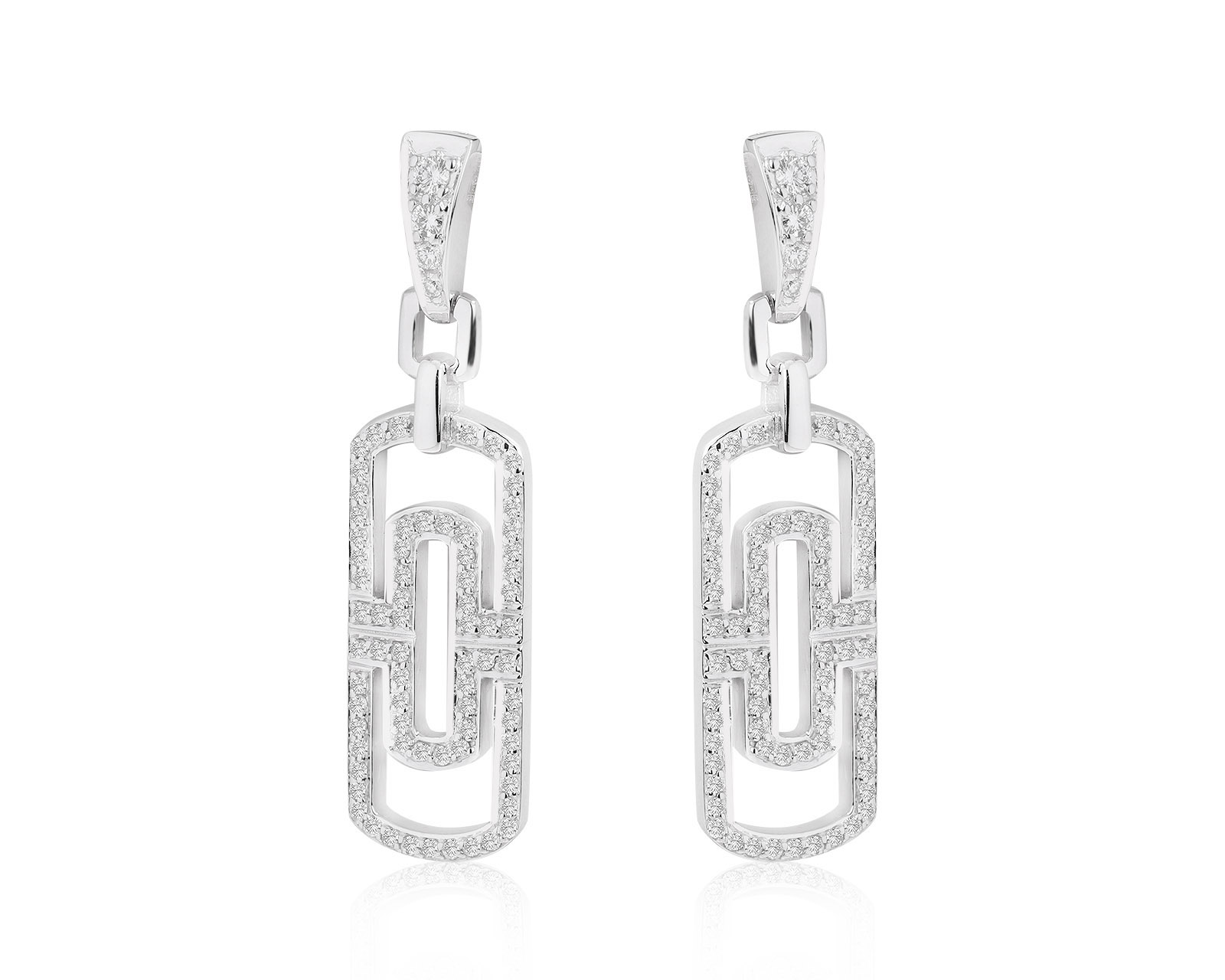 Элегантные золотые серьги с бриллиантами 1.06ct