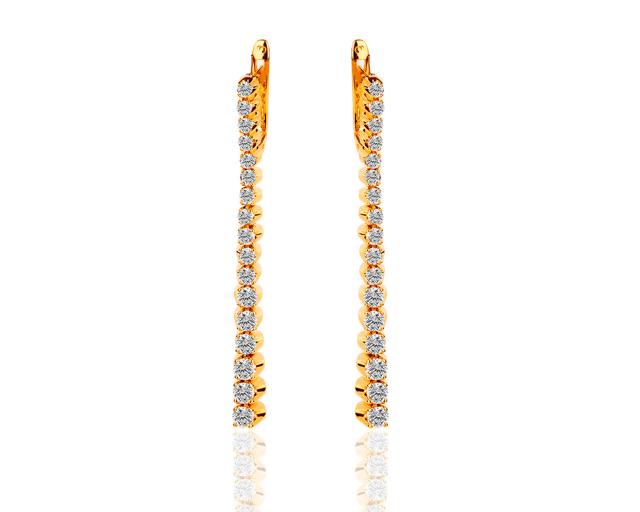 Элегантные золотые серьги с бриллиантами 2.70ct 170119/3