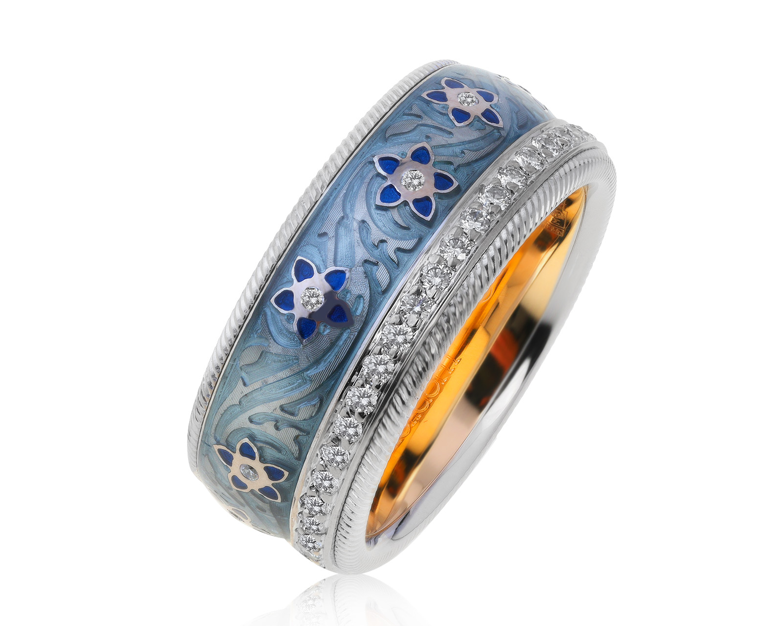 Оригинальное золотое кольцо с бриллиантами 0.55ct Wellendorf Blueberry