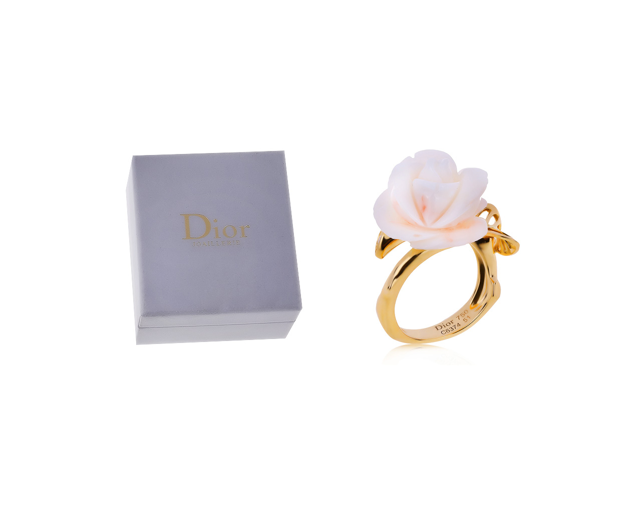 Оригинальное золотое кольцо с бриллиантом 0.03ct Dior