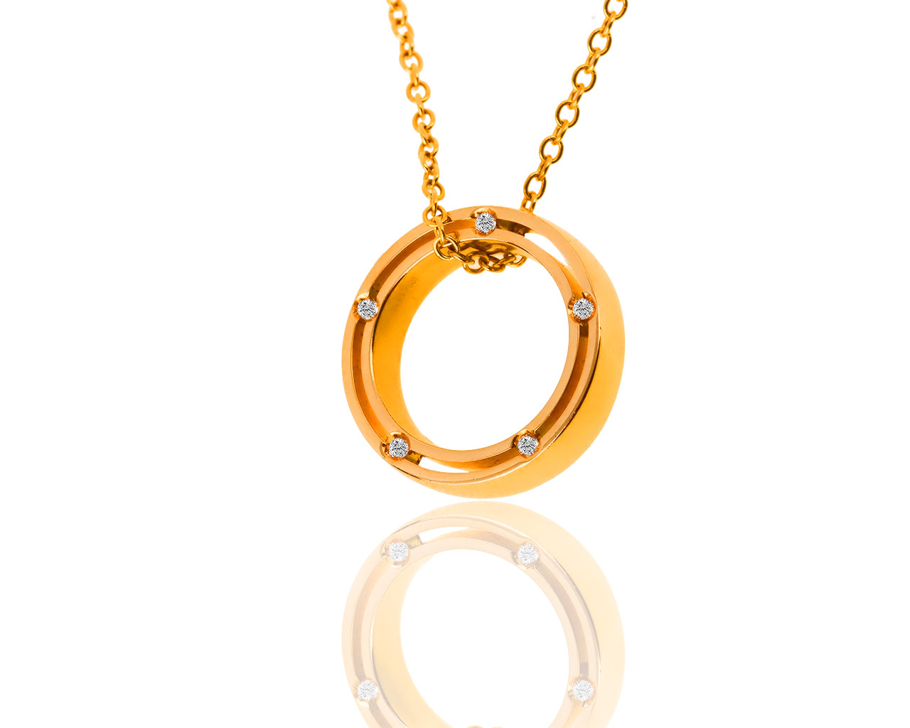 Золотой кулон с бриллиантами 0.09ct Damiani D.Side