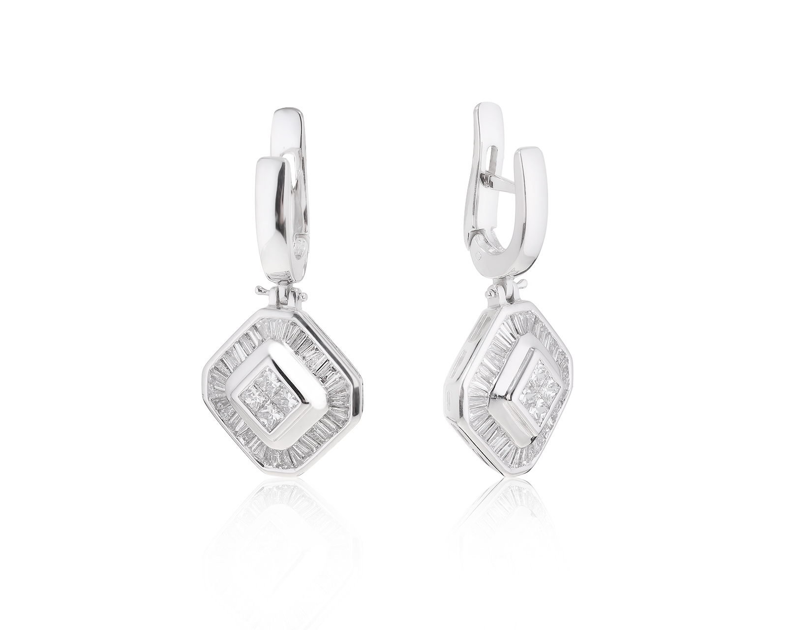 Шикарные золотые серьги с бриллиантами 2.75ct 300422/1