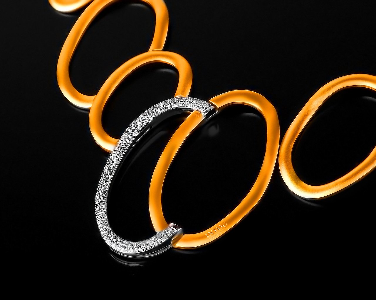 Золотое колье с бриллиантами и сапфирами 0.65ct 310317/6