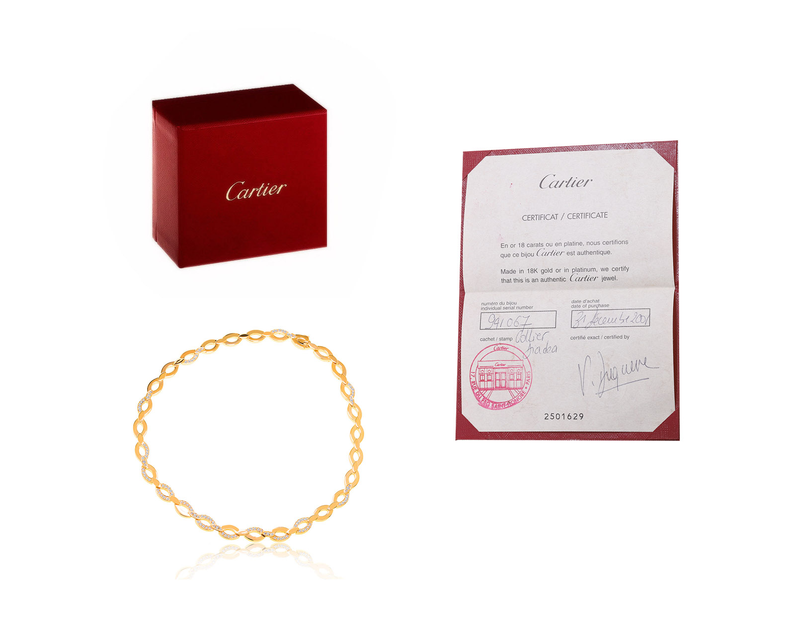 Оригинальное золотое колье Cartier