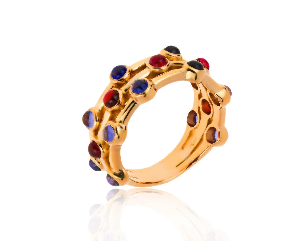 Изысканное золотое кольцо с турмалинами 0.35ct