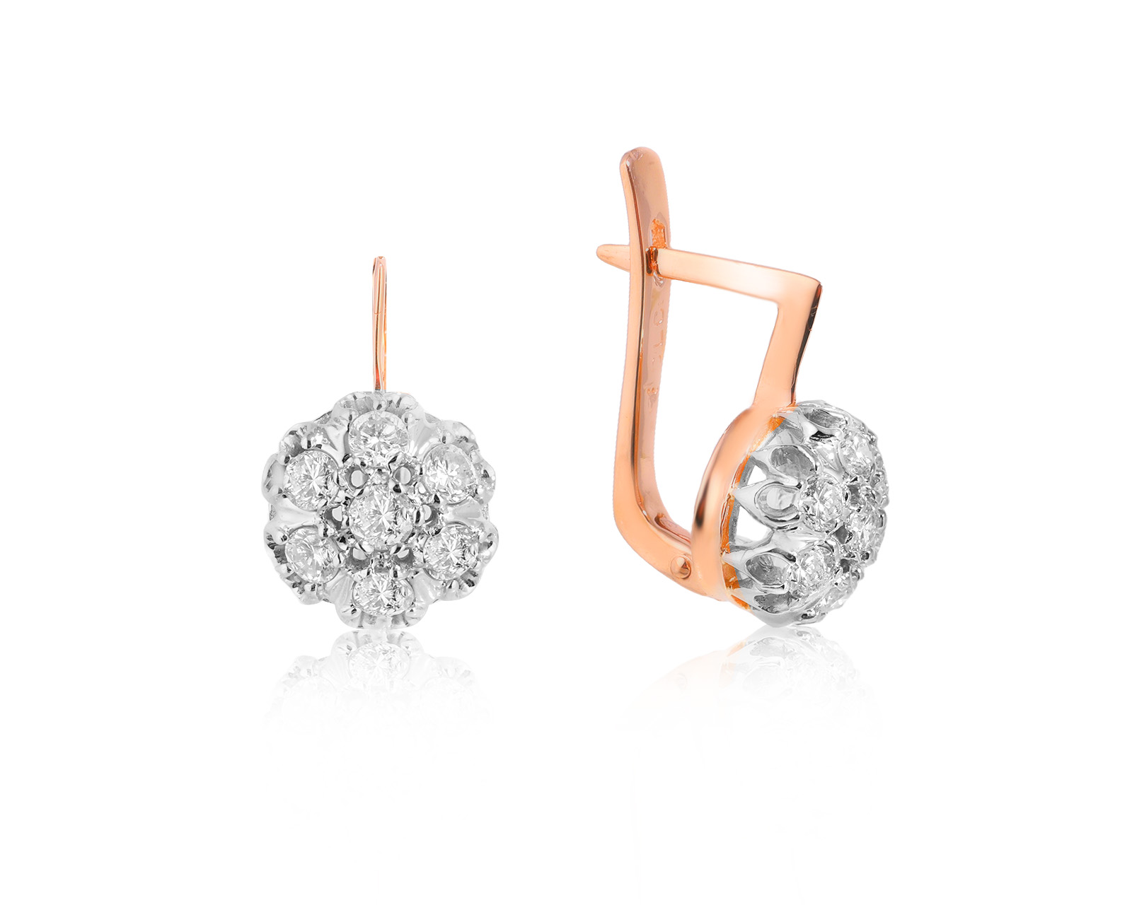 Золотые серьги с бриллиантами 0.86ct