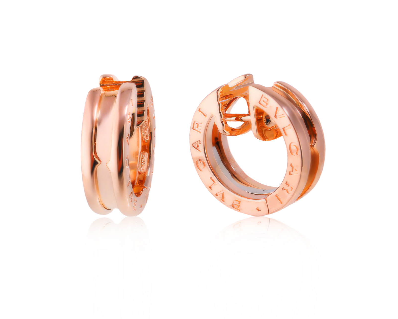 Оригинальные золотые серьги Bvlgari B.Zero1