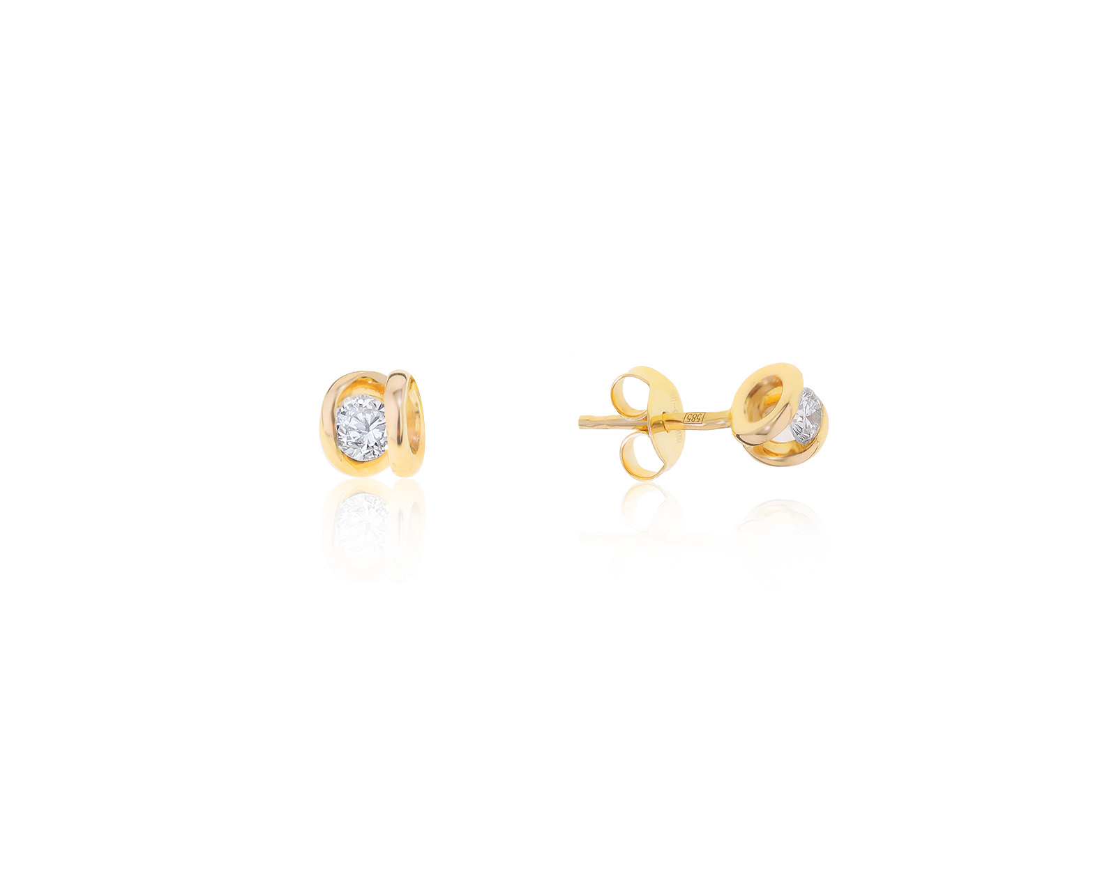 Изящные золотые серьги с бриллиантами 0.20ct 130522/4