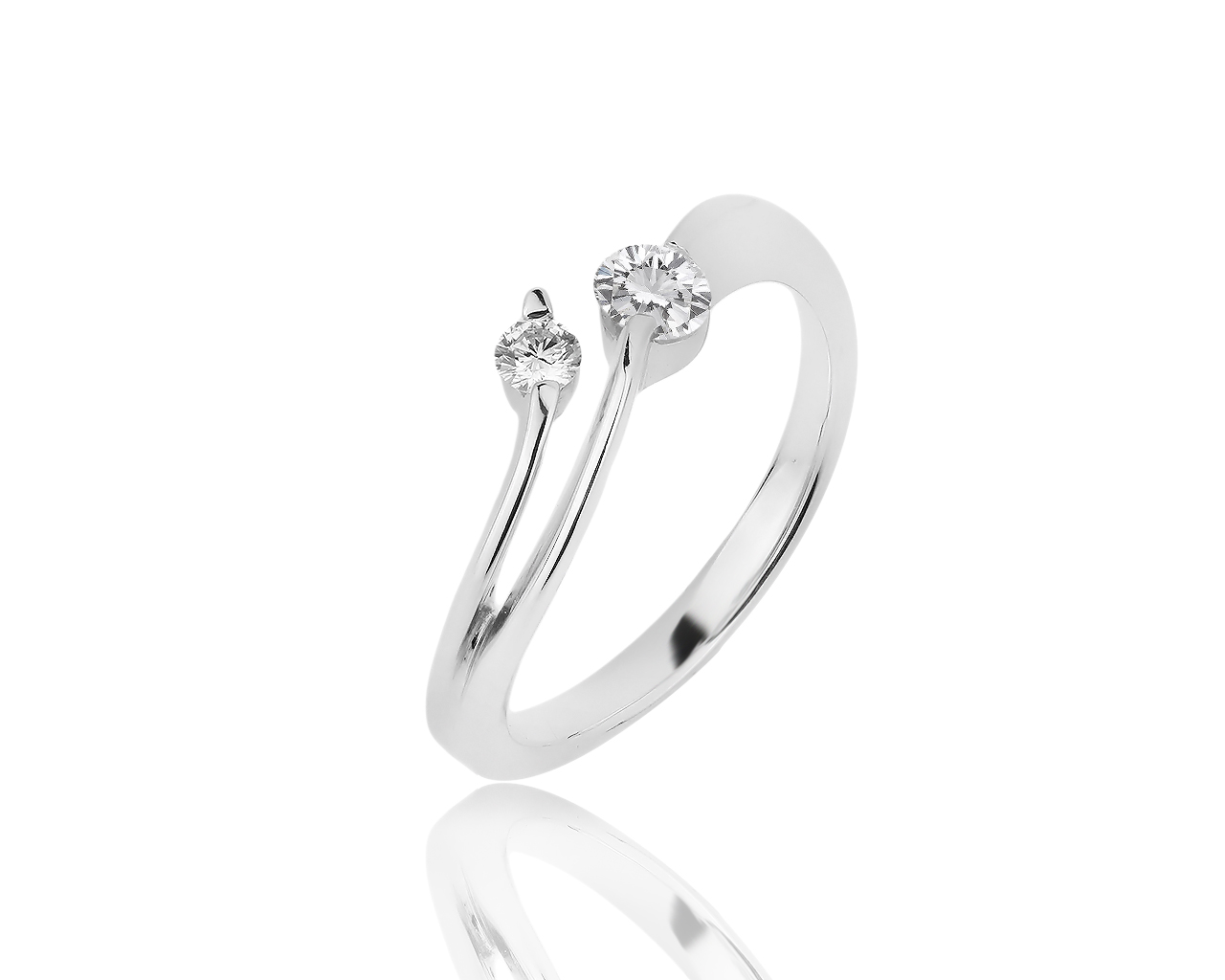 Необычное золотое кольцо с бриллиантами 0.24ct 100818/4