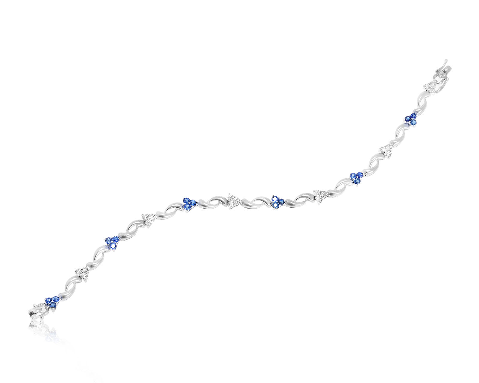 Золотой браслет с сапфирами 1.00ct и бриллиантами 0.72ct 171124/1