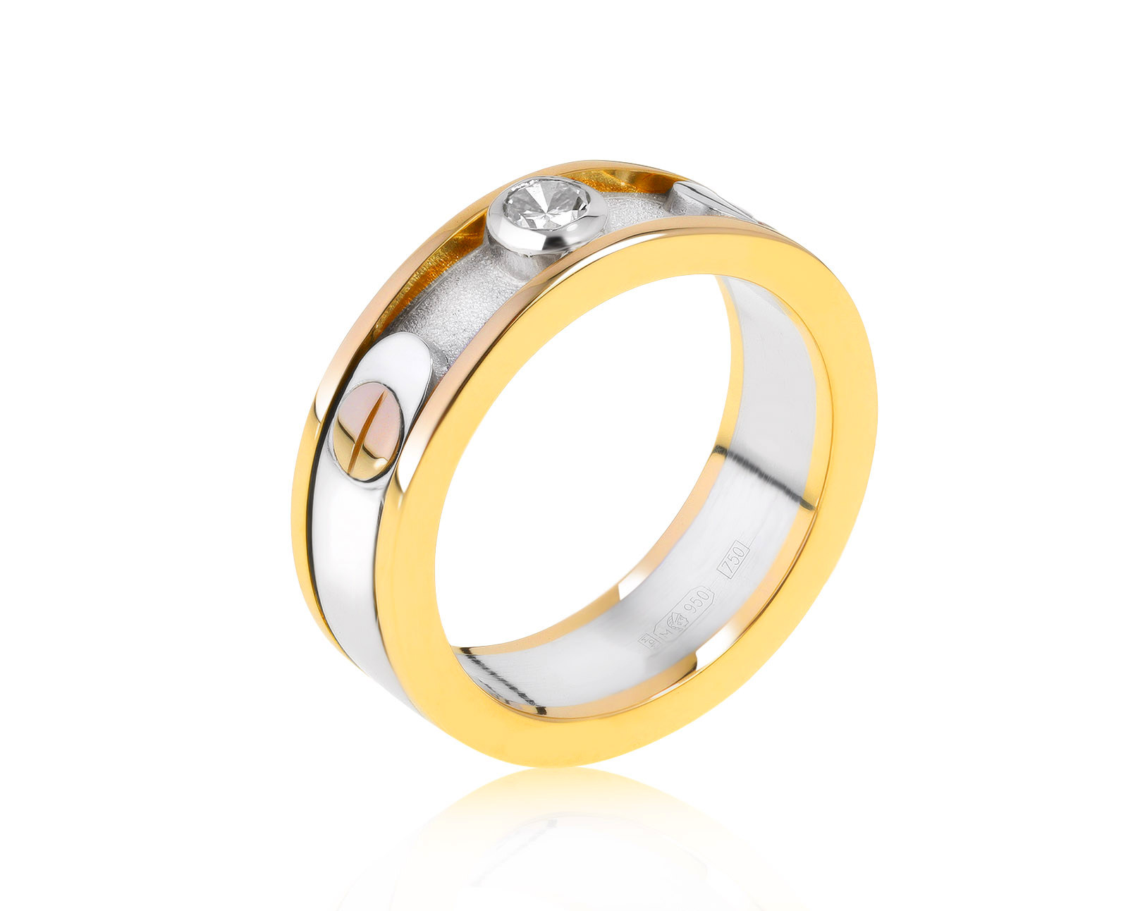 Достойное золотое кольцо с бриллиантом 0.14ct 010621/21
