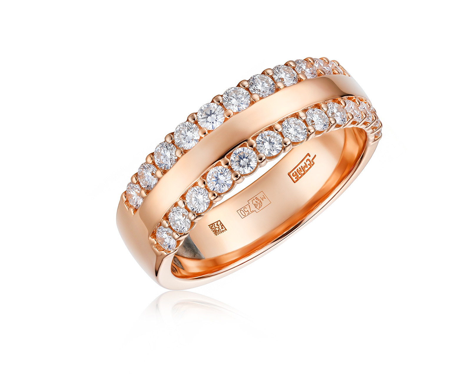 Золотое кольцо с бриллиантами 0.88ct 300426/1