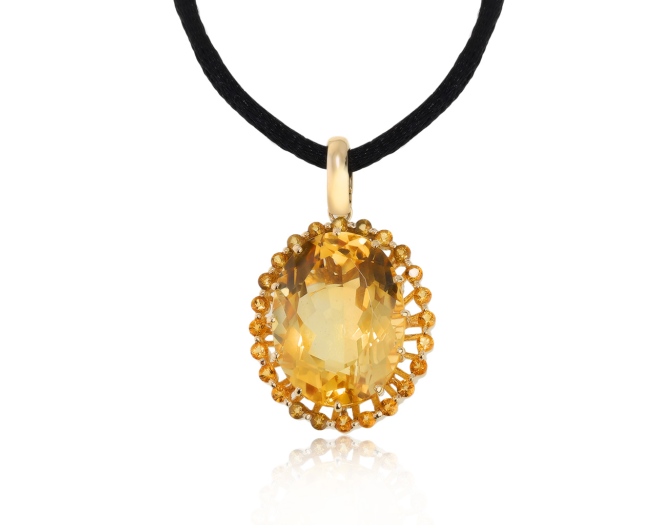 Красивый золотой кулон с цитринами 19.57ct 040421/2