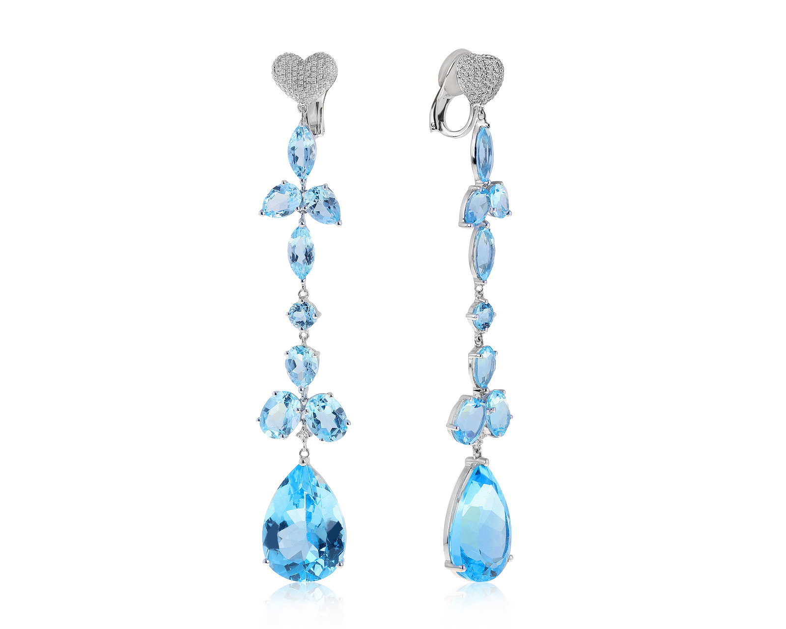 Итальянские золотые серьги с топазами 49.26ct 160621/7