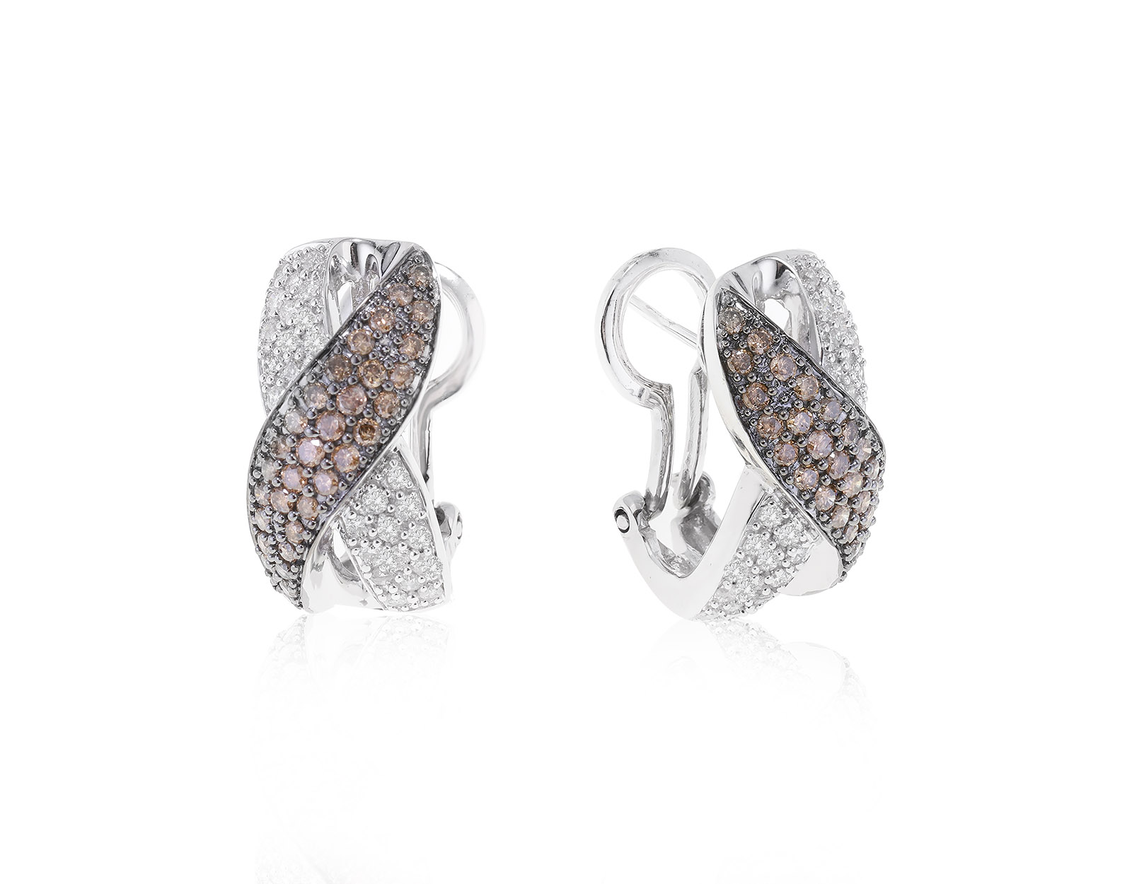 Потрясающие золотые серьги с бриллиантами 1.41ct 010323/8 Потрясающие золотые серьги с бриллиантами 1.41ct 010323/8