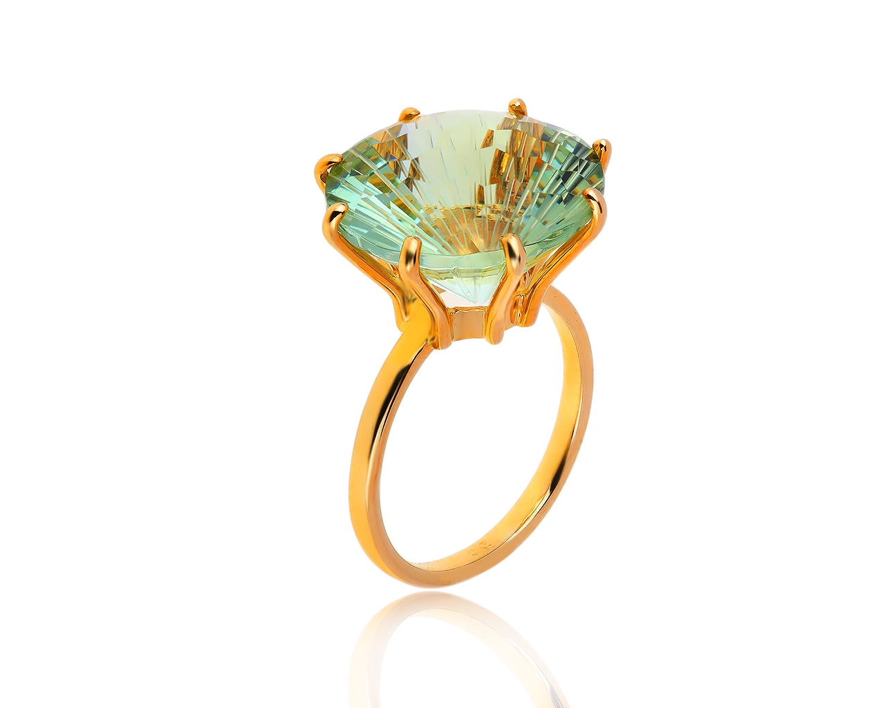 Интересное золотое кольцо празиолитом 17.82ct 120717/8
