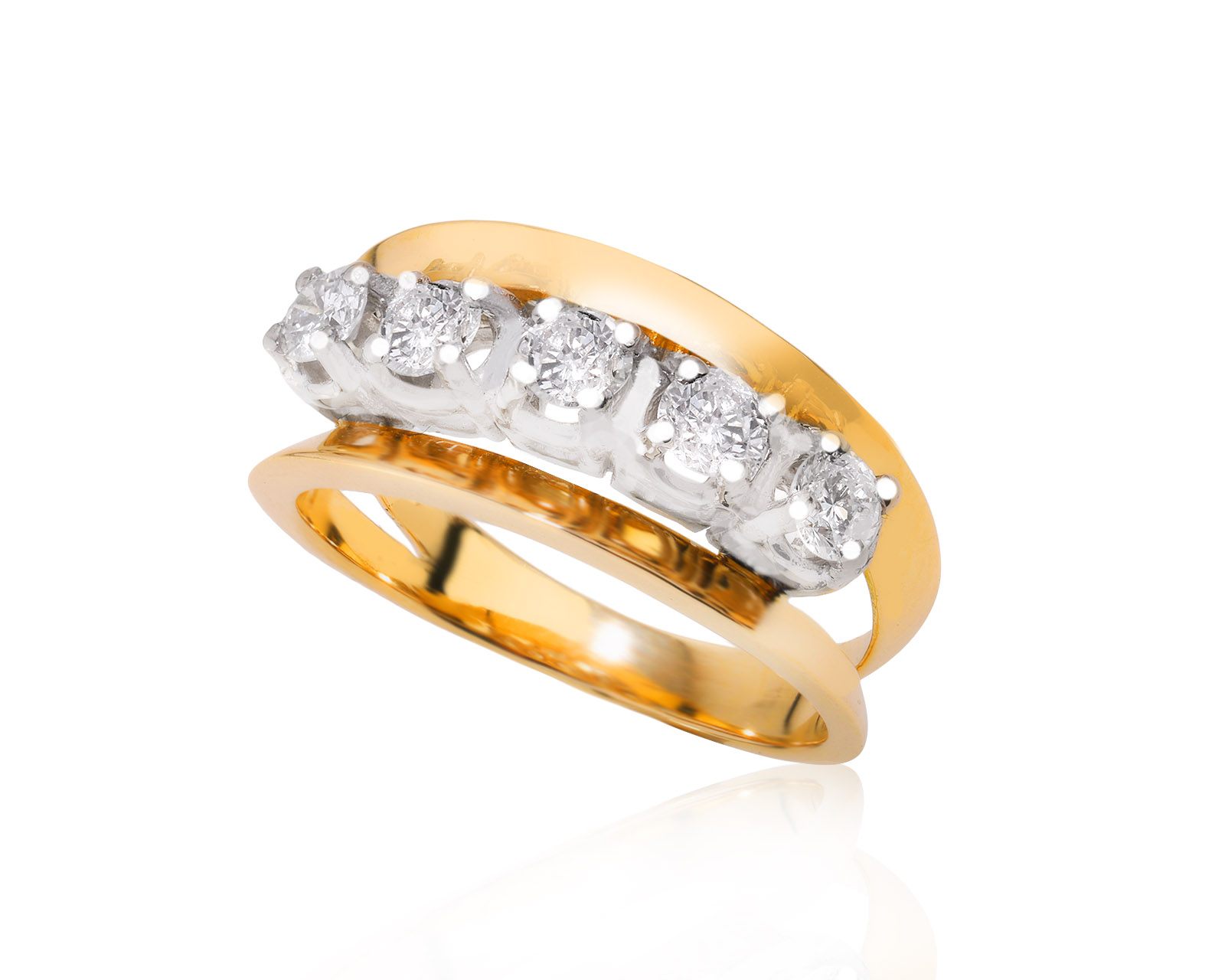 Золотое кольцо с бриллиантами 0.75ct 110424/11