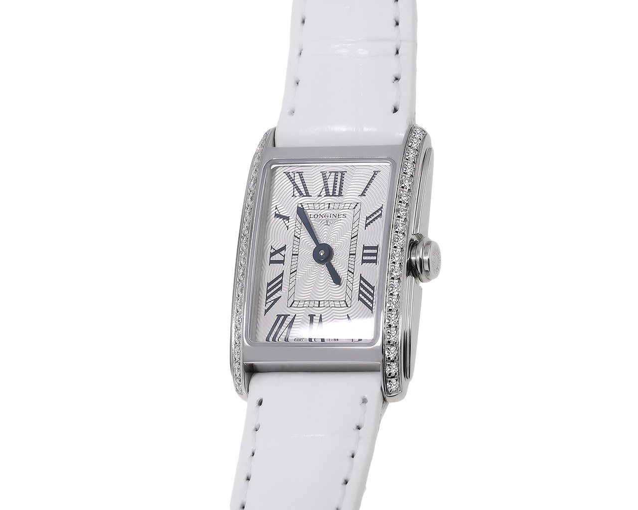 Оригинальные стальные часы с бриллиантами 0.28ct Longines