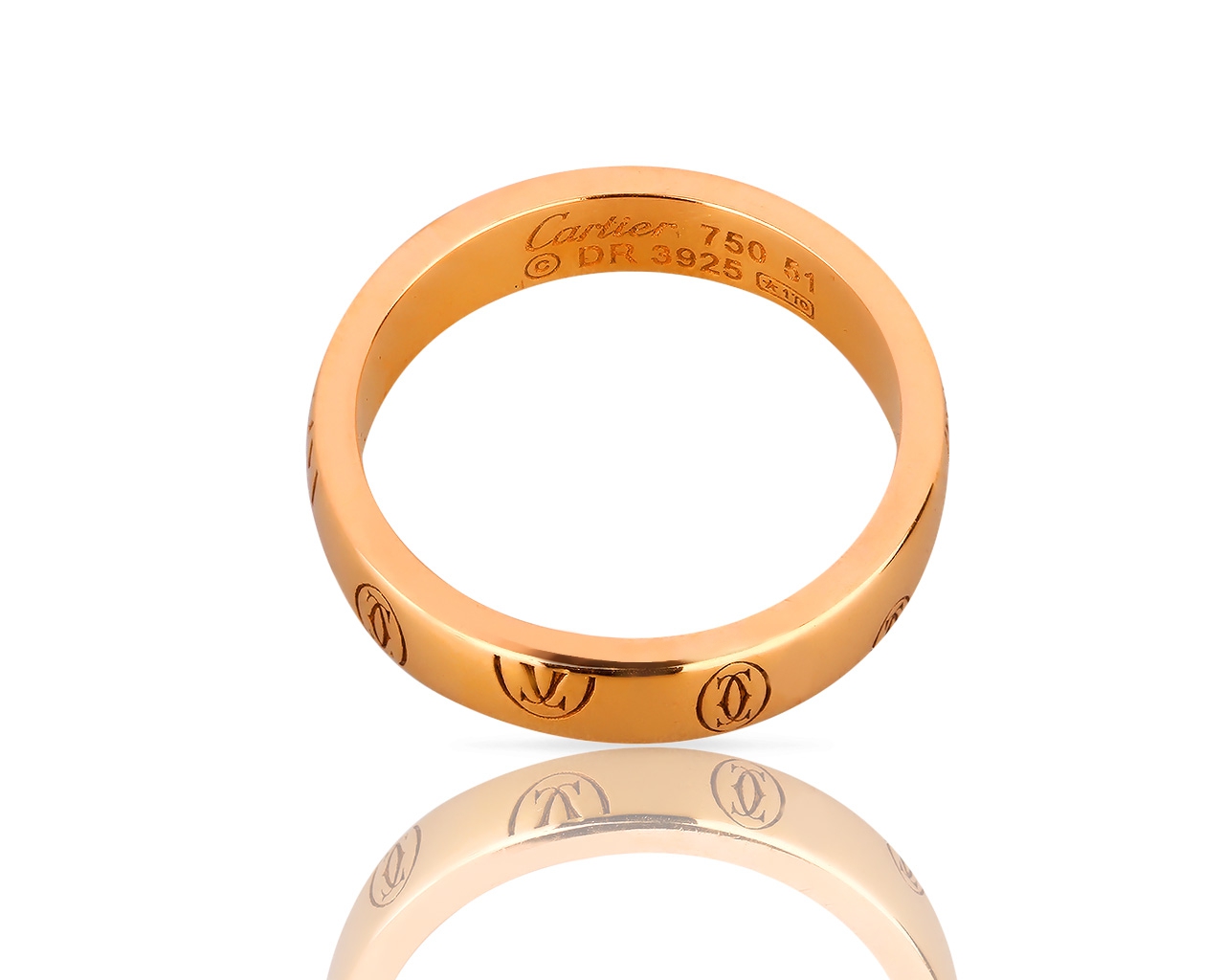 Прелестное золотое кольцо Logo De Cartier