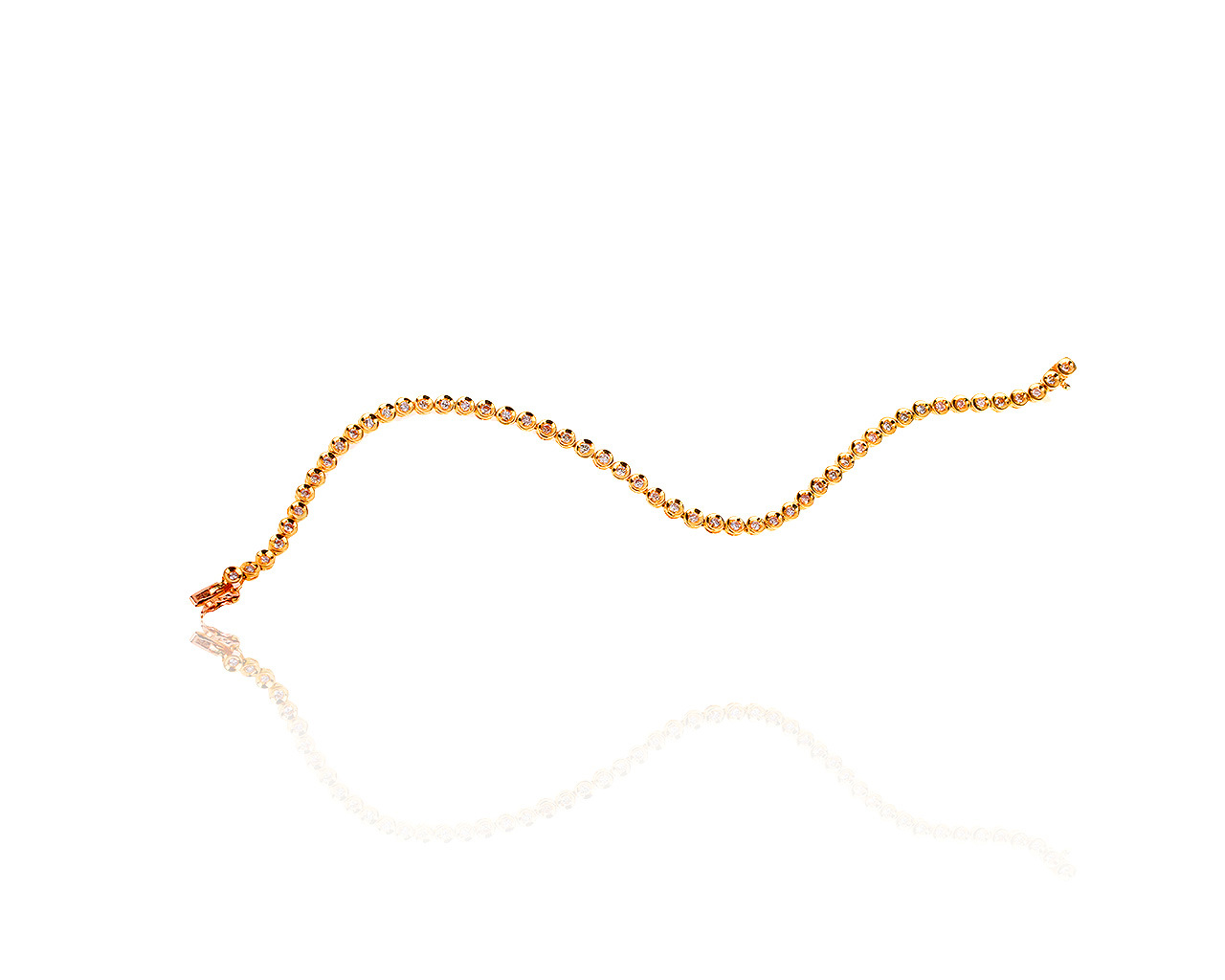 Эстетичный золотой браслет с бриллиантами 1.05ct 190819/5