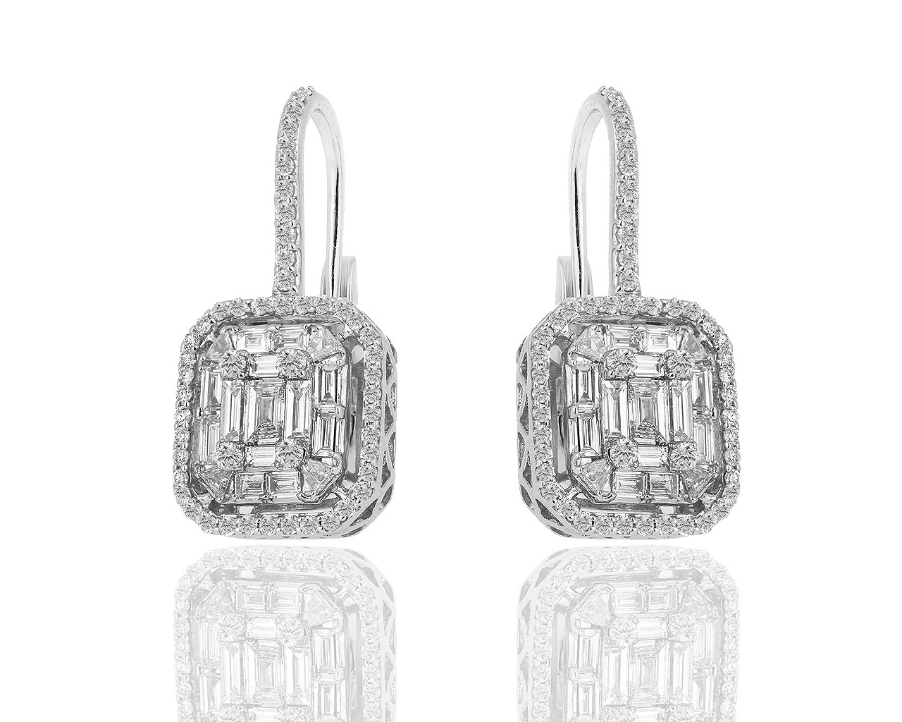 Итальянские золотые серьги с бриллиантами 3.20ct 041018/8