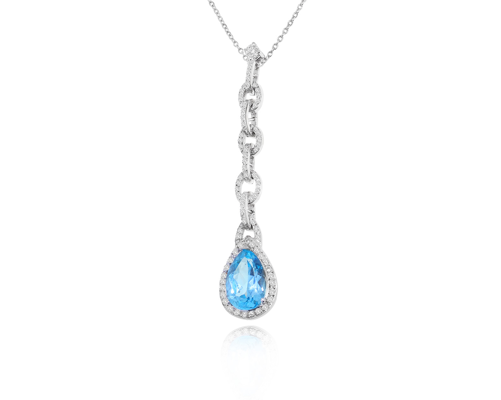 Золотое колье с топазом 3.35ct и бриллиантами 0.43ct 250324/4