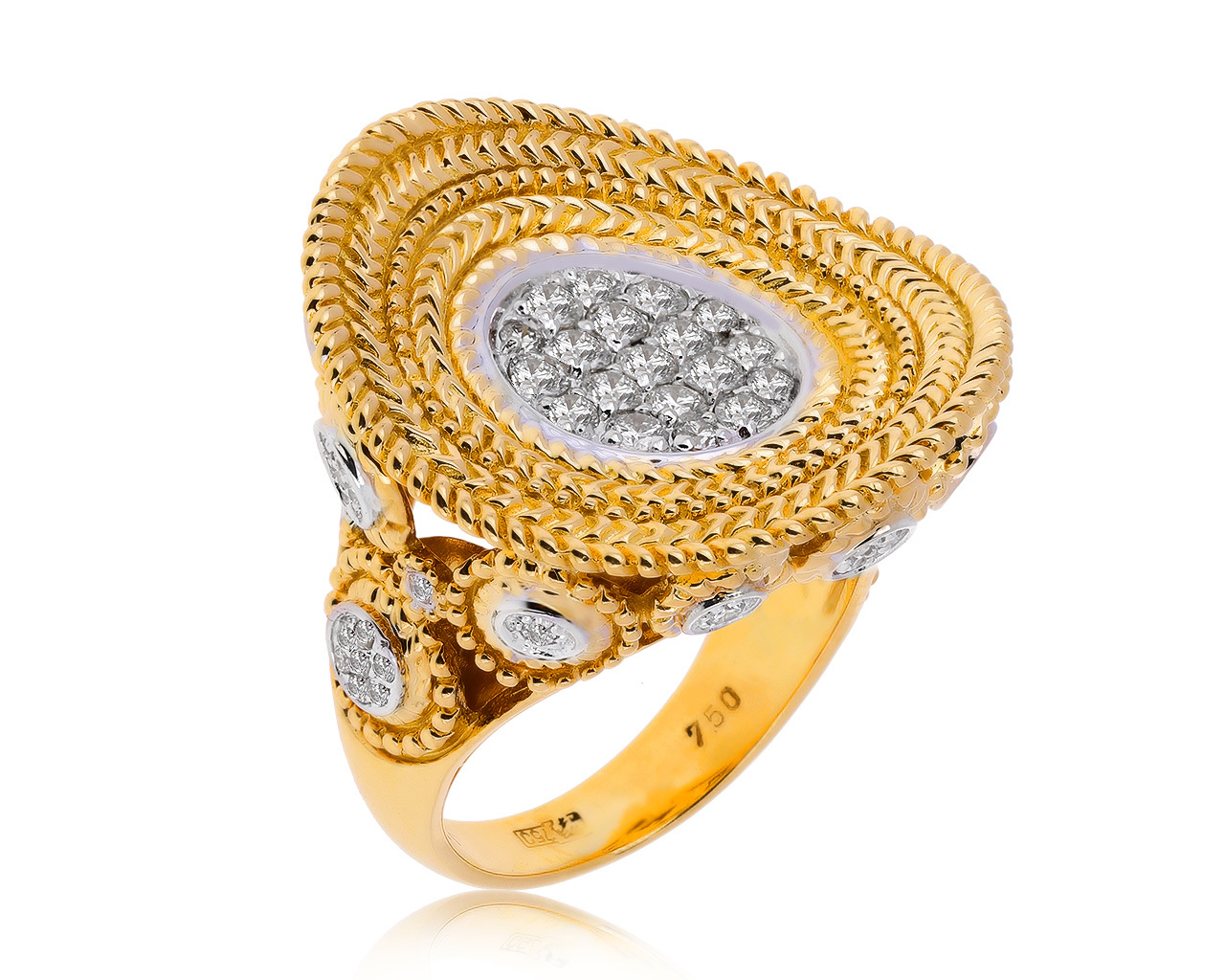 Изумительное золотое кольцо с бриллиантами 1.07ct 120720/1