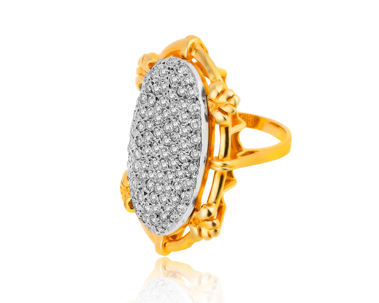 Королевское золотое кольцо с бриллиантами 1.63ct 050719/3