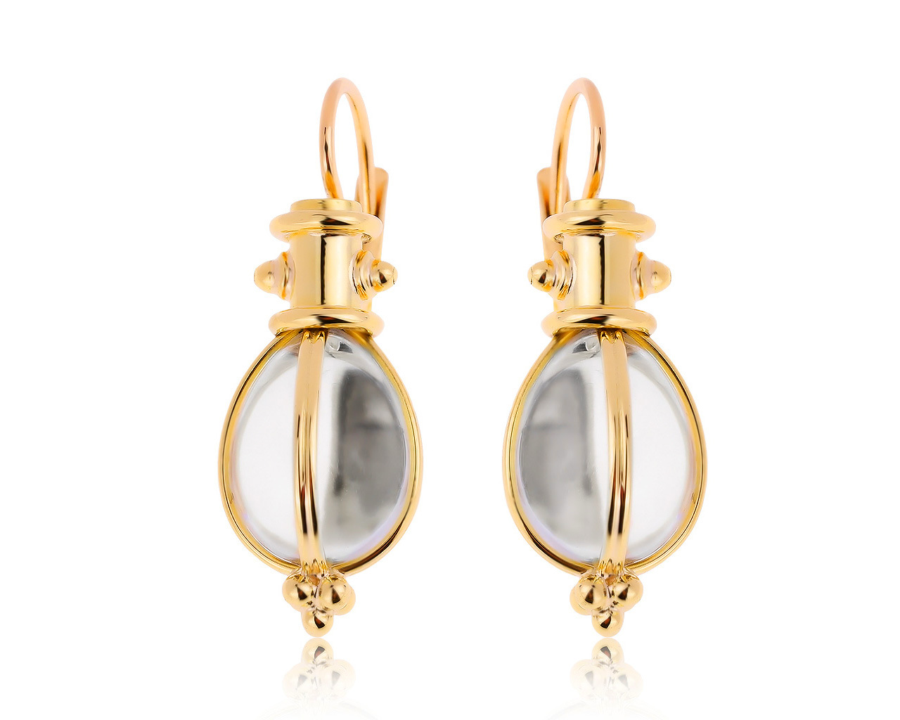Оригинальные золотые серьги Temple St.Clair Original Rock Crystal Amulet 011020/8
