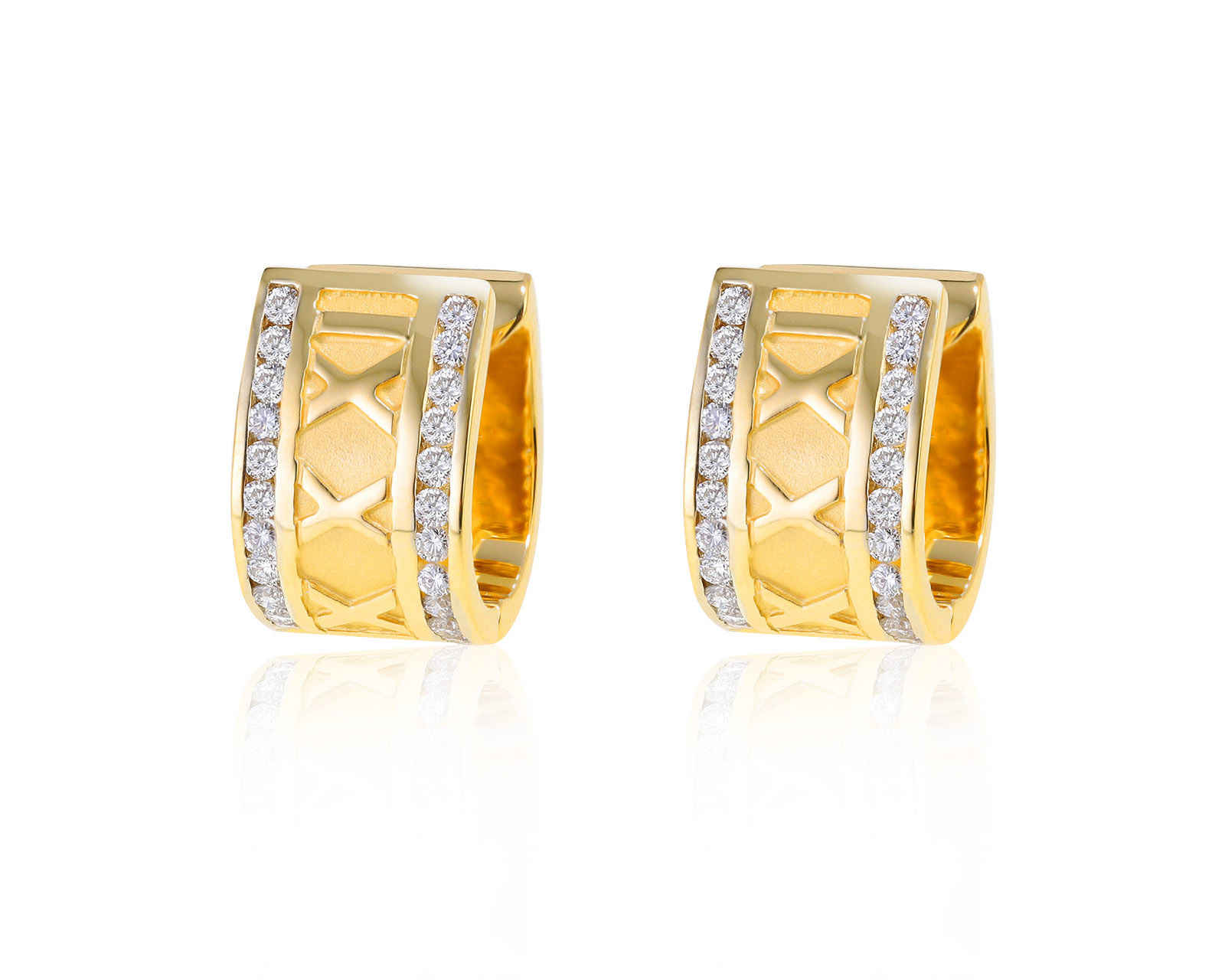 Стильные золотые серьги с бриллиантами 0.72ct