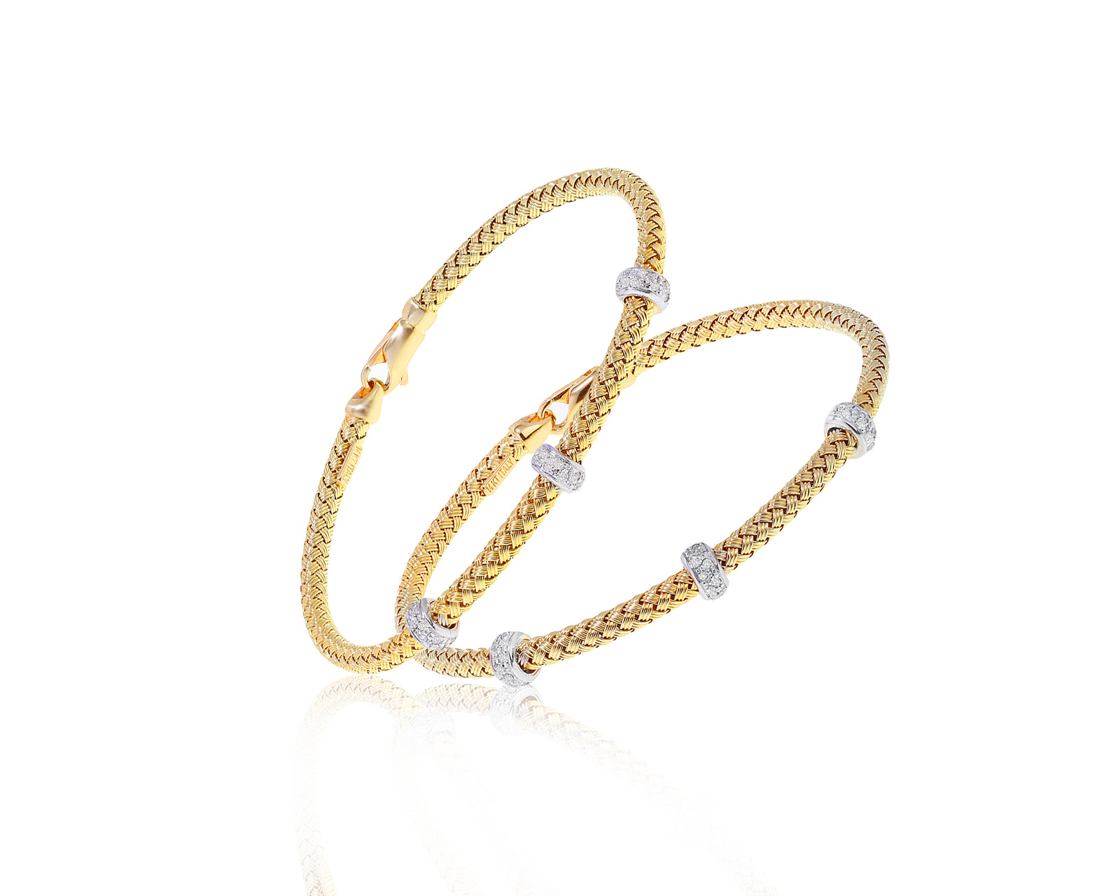 Итальянский золотой браслет с бриллиантами 0.13ct