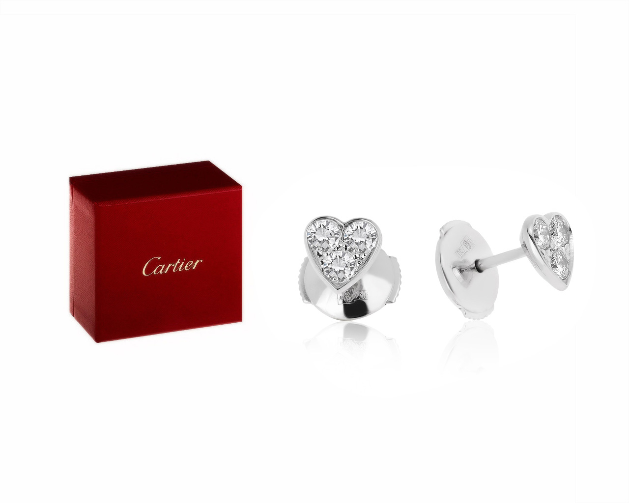 Оригинальные золотые серьги с бриллиантами 0.41ct Cartier
