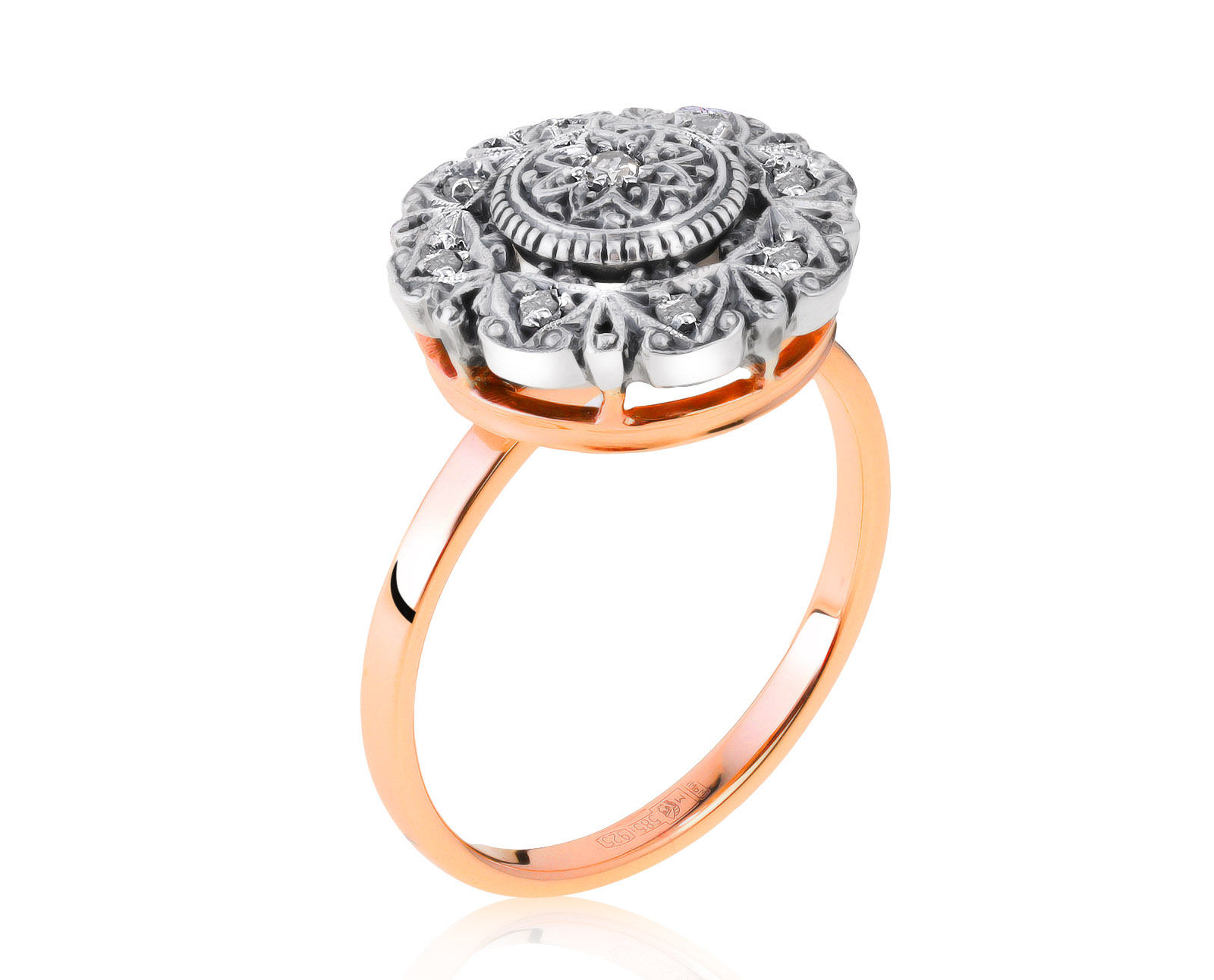 Красивое золотое кольцо с бриллиантами 0.06ct 240321/11 Красивое золотое кольцо с бриллиантами 0.06ct 240321/11
