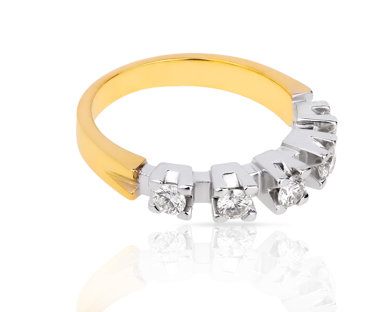 Золотое кольцо-дорожка с бриллиантами 0.46ct