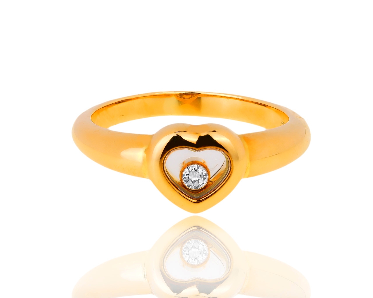 Золотое кольцо с бриллиантом 0.05ct Chopard Happy Diamonds 300119/10