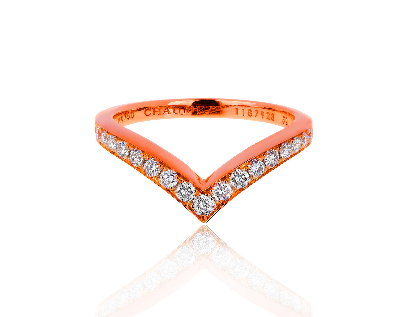 Оригинальное золотое кольцо с бриллиантами 0.35ct Chaumet 060919/3