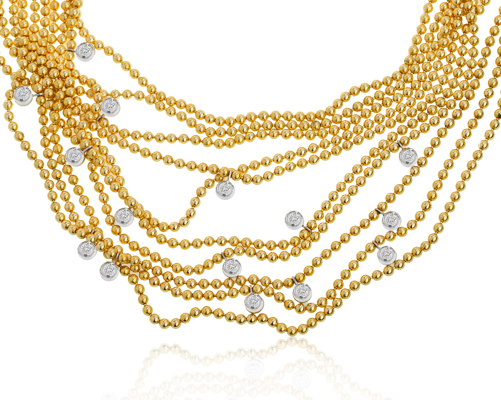 Оригинальное золотое колье Cartier Draperie