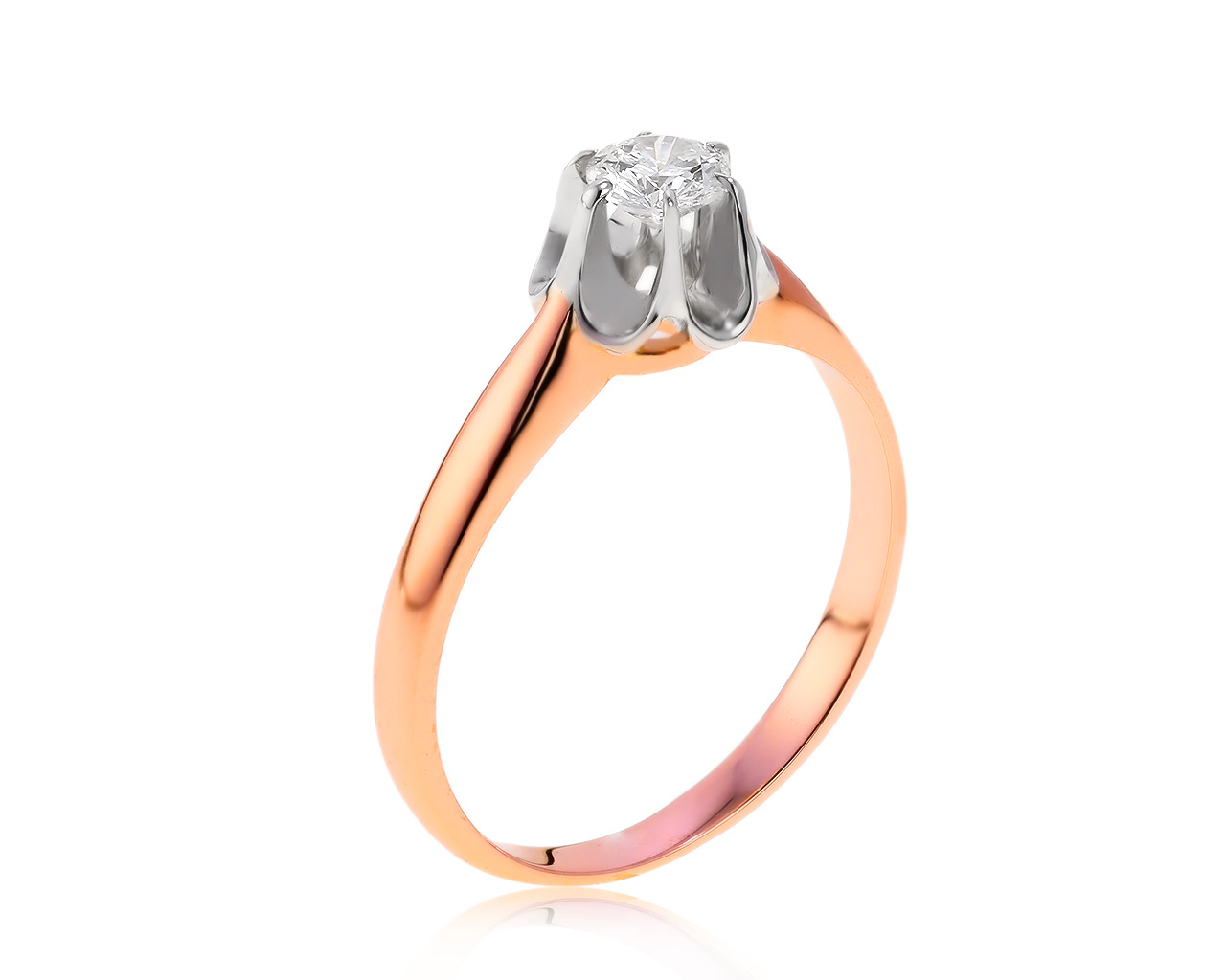 Изысканное золотое кольцо с бриллиантом 0.27ct СССР 080321/2 Изысканное золотое кольцо с бриллиантом 0.27ct СССР 080321/2
