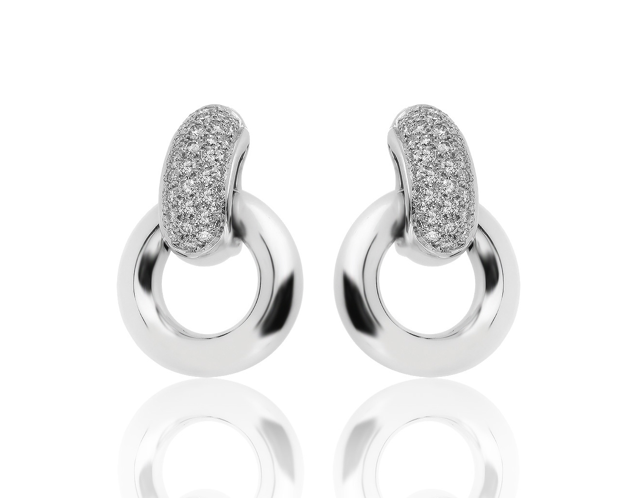 Оригинальные золотые серьги с бриллиантами 2.10ct Chaumet 020919/1 Оригинальные золотые серьги с бриллиантами 2.10ct Chaumet 020919/1