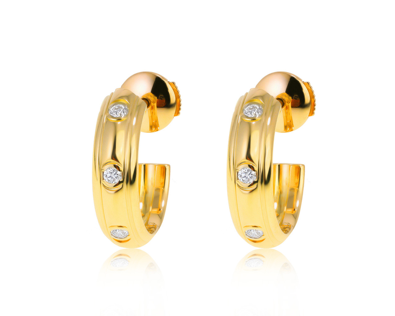 Оригинальные золотые серьги с бриллиантами 0.18ct Piaget Possession